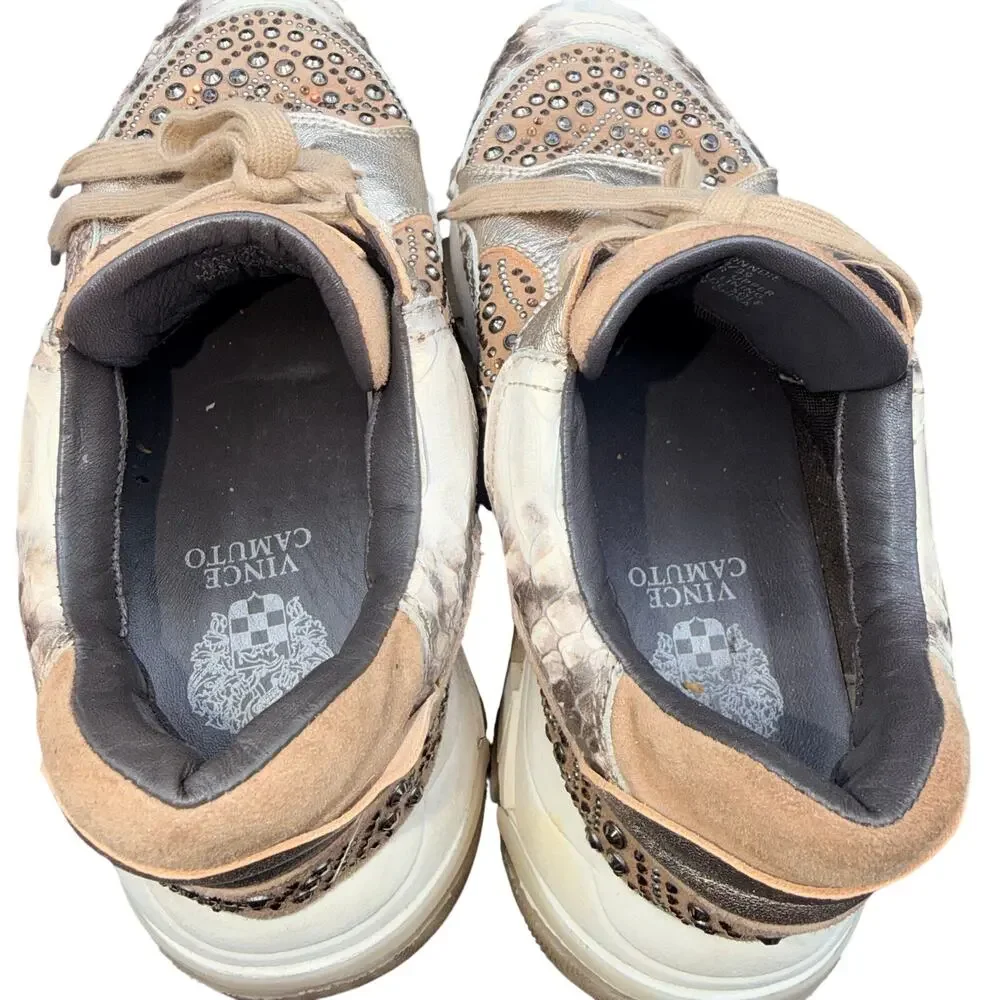 Vince Camuto Tonnidie Sneakers Womens 9 Studded Platform Leather Shoes